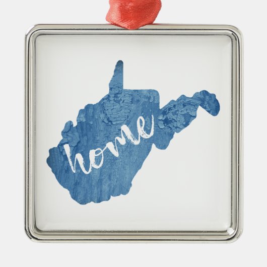 West Virginia Home houtnerf Metalen Ornament (Voorkant)