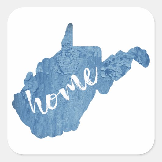 West Virginia Home houtnerf Vierkante Sticker (Voorkant)