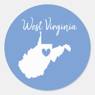 West Virginia home state-kaart liefhart Ronde Sticker