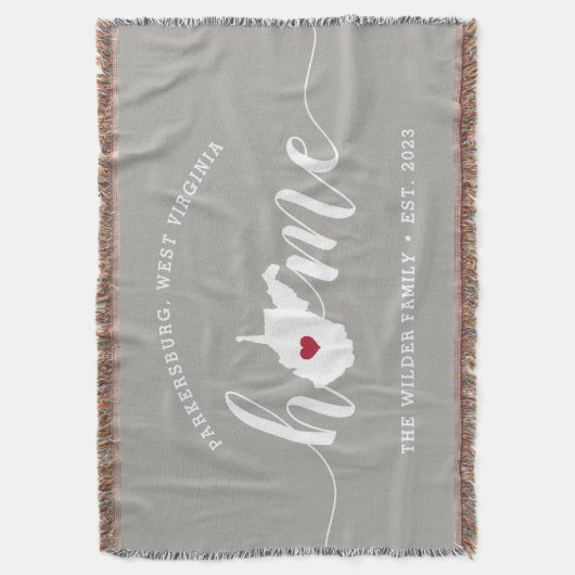 West Virginia Home State Personalized Deken (Voorkant Verticaal)
