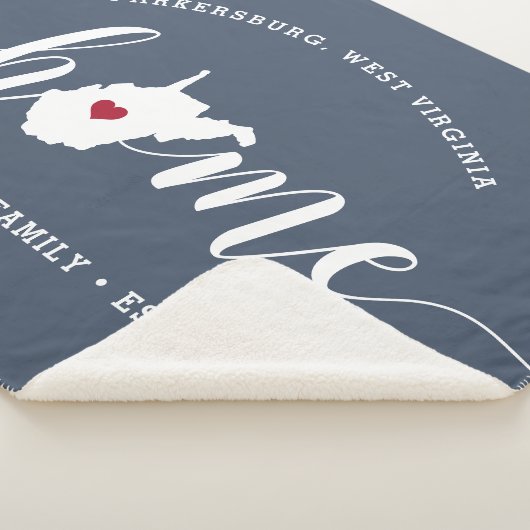 West Virginia Home State Personalized Sherpa Deken (3/4)