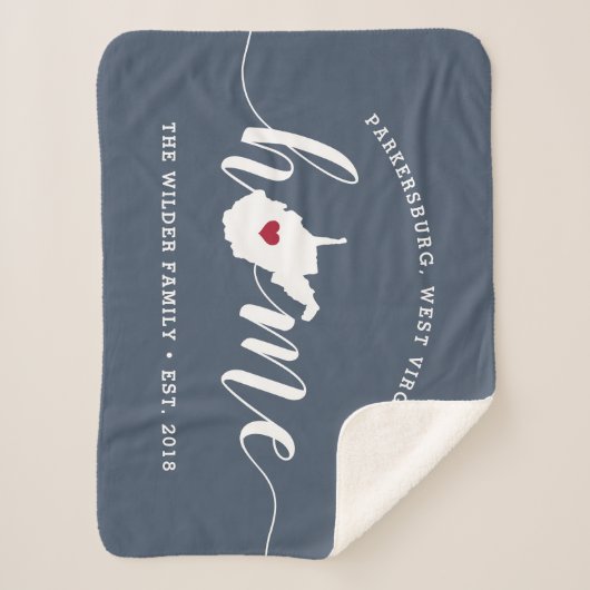 West Virginia Home State Personalized Sherpa Deken (Voorkant)