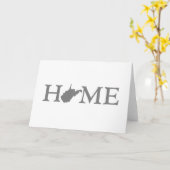 West Virginia Home State Shaped Letter Word Art Kaart (Gele Bloem)