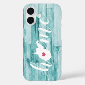 West Virginia Home State Turquoise Wood Look Case-Mate iPhone Case (Achterkant)