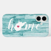 West Virginia Home State Turquoise Wood Look Case-Mate iPhone Case (Achterkant (horizontaal))
