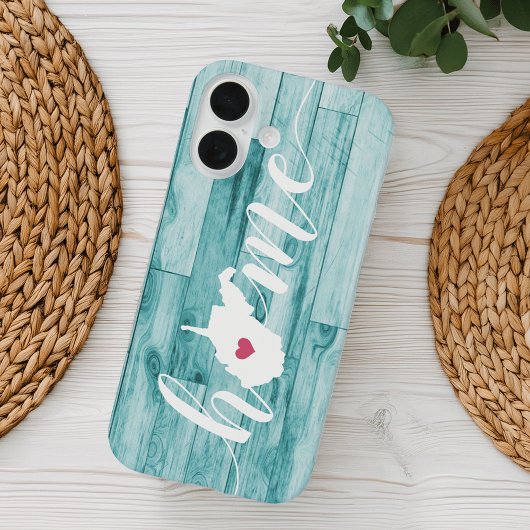West Virginia Home State Turquoise Wood Look Case-Mate iPhone Case