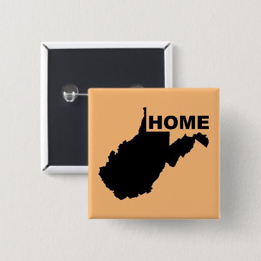West Virginia Home weg van State Button Badge (Voorkant /achterkant)