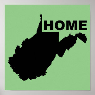 West Virginia Home weg van State Poster Sign