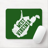 West Virginia Home White Map Muismat (Met muis)