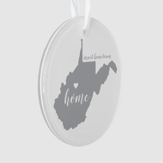 West Virginia Hometown Personalized Ornament (voorkant)