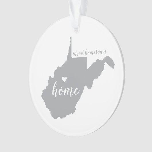 West Virginia Hometown Personalized Ornament (voorkant)