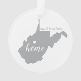 West Virginia Hometown Personalized Ornament