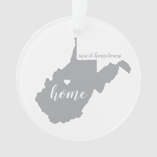 West Virginia Hometown Personalized Ornament (voorkant)