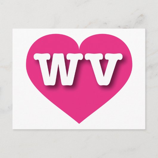 West Virginia Hot Pink Heart - Ik hou van WV Briefkaart (Voorkant)