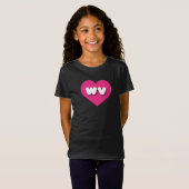 West Virginia hot roze hart - Ik hou van wv T-shirt (Voorkant volledig)