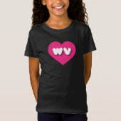 West Virginia hot roze hart - Ik hou van wv T-shirt (Voorkant)