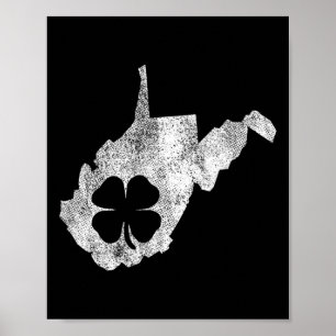 West Virginia Ierse Shamrock St. Patrick's Day Sai Poster