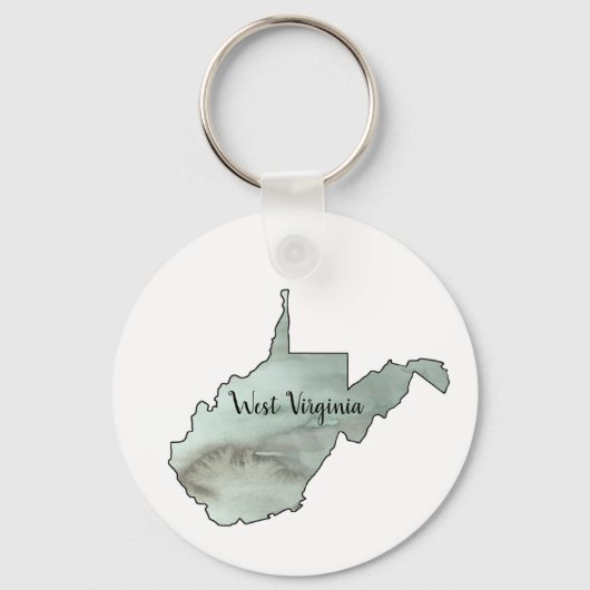 West Virginia Illustratie Schilderij Sleutelhanger (Voorkant)