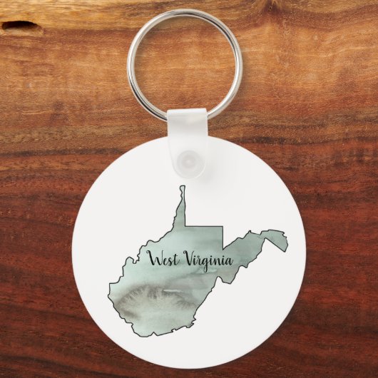 West Virginia Illustratie Schilderij Sleutelhanger (Voorkant)