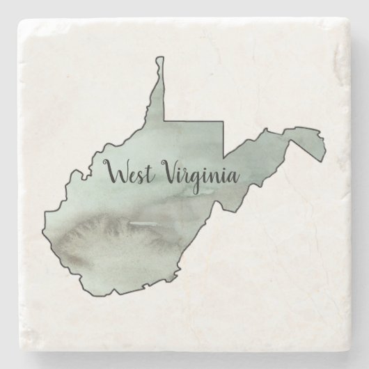 West Virginia Illustratie Schilderij Stenen Onderzetter (Voorkant)