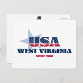 West Virginia in rood, wit en blauw Briefkaart (Voorkant / Achterkant)