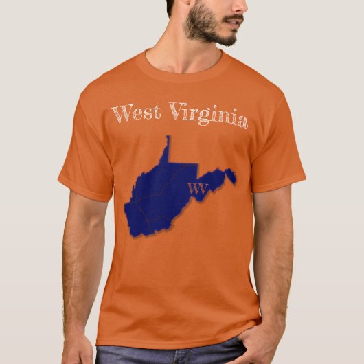 West Virginia Interstates [Navy Blue Design] T-shirt (Voorkant)