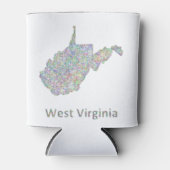 West Virginia kaart Blikjeskoeler (Voorkant)
