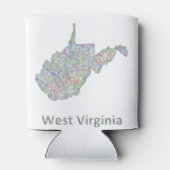 West Virginia kaart Blikjeskoeler (Achterkant)