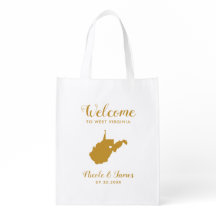 West Virginia Kaart Bruiloft Welkomsttas, Goud Tas