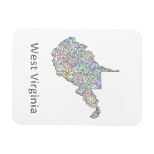 West Virginia kaart Magneet (Horizontaal)