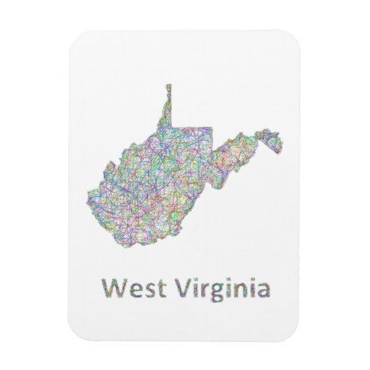 West Virginia kaart Magneet (Verticaal)
