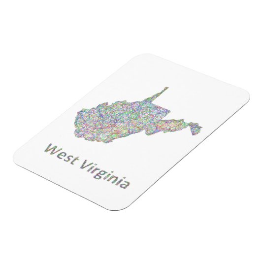 West Virginia kaart Magneet (Linkerzijde)