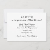 West Virginia Kaart Verhuisaankondiging (Achterkant)