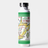 West Virginia  kaart Waterfles (Links)