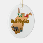 West Virginia kerstboomversiering Keramisch Ornament (Rechts)