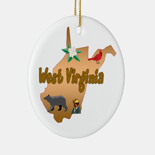 West Virginia kerstboomversiering Keramisch Ornament (Rechts)