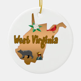 West Virginia kerstboomversiering Keramisch Ornament