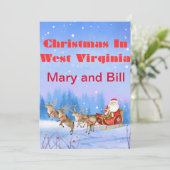 West Virginia kerstkaart aanpasbaar (Staand voorkant)