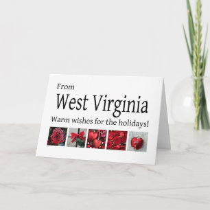 West-Virginia kerstKaart, staatsspecifiek Feestdagen Kaart