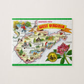 West Virginia Kleurrijke kaart Puzzel Legpuzzel (Horizontaal)