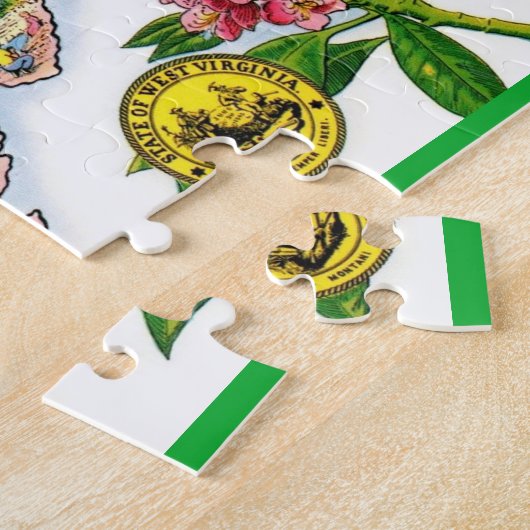 West Virginia Kleurrijke kaart Puzzel Legpuzzel (Zijkant)