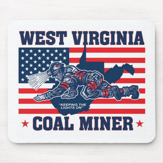 WEST VIRGINIA KOAL MINER RED WHITE EN BLUE MUISMAT (Voorkant)