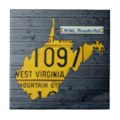 West Virginia License Bord Map Ceramic Tile Tegeltje (Voorkant)