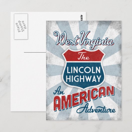 West Virginia Lincoln Highway  America Briefkaart (Voorkant / Achterkant)