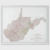 West Virginia Map (1984) WV State Atlas Cadeaupapier (Vlak)