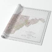 West Virginia Map (1984) WV State Atlas Cadeaupapier (Uitgerold)