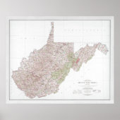 West Virginia Map (1984) WV State Atlas Poster (Voorkant)