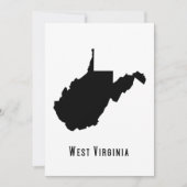 West Virginia Map - Black and White Modern Kaart (Voorkant)