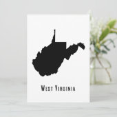 West Virginia Map - Black and White Modern Kaart (Staand voorkant)