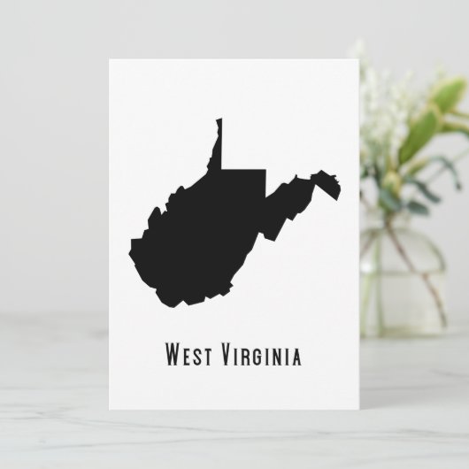 West Virginia Map - Black and White Modern Kaart (Staand voorkant)